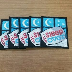 1 3/4" x 2 1/4" Sleep Over patches set of 5